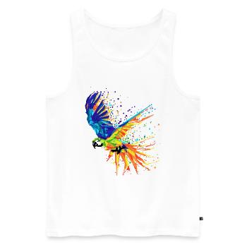 Bird, Tropical, Africa, Animal Lover, Parrot, Animal - Men's Premium Organic Tank Top - white - Front - Michal (187cm)
