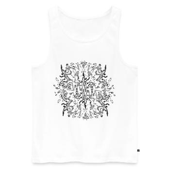 Abstract Black Mandala Pattern - Men's Premium Organic Tank Top - white - Front - AI Model Male 178 light (178cm)