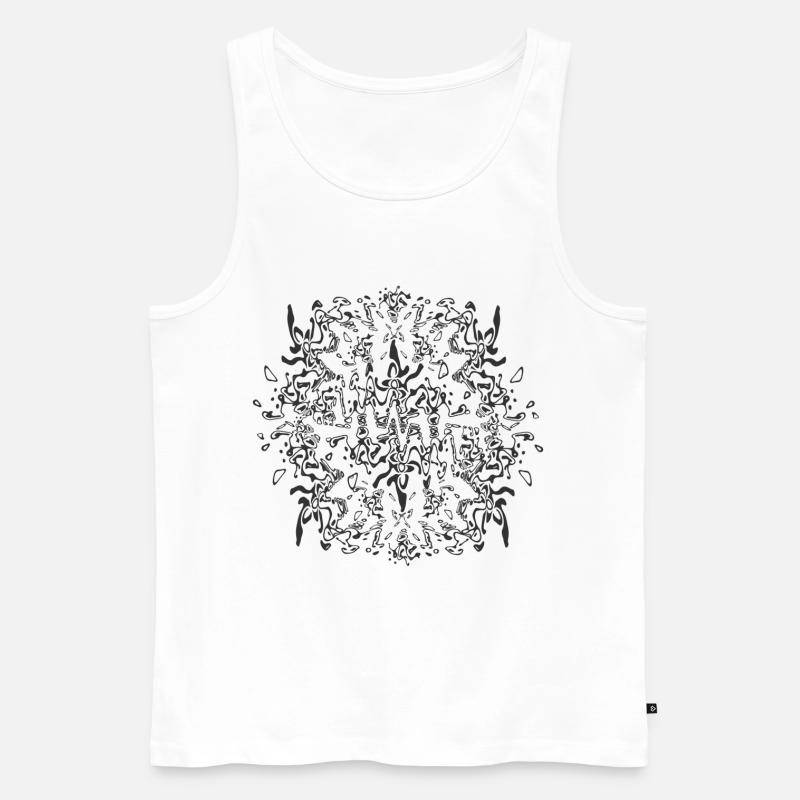 Abstraktes Schwarzes Mandala Muster - Männer Premium Bio Tank Top - Weiß