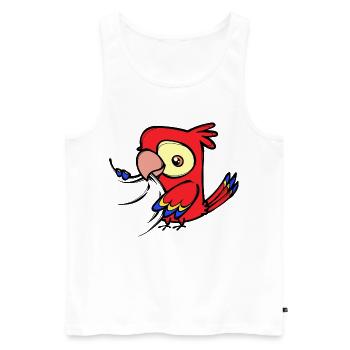 Papagei Vogel Zoo Tier Vogelliebhaber Haustier - Männer Premium Bio Tank Top - Weiß - Vorne - Michal (187cm)