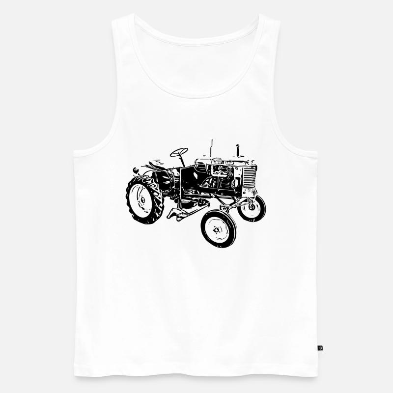 Traktor Pony - Männer Premium Bio Tank Top - Weiß