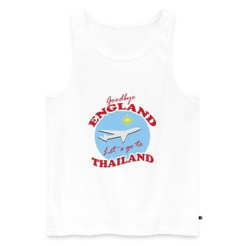 Thaïlande Voyage Adieu Conception d’Avion - Débardeur bio Premium Homme - blanc - Devant - AI Model Male 178 light (178cm)