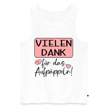 GUTE BESSERUNG - AUFPÄPPELN - Männer Premium Bio Tank Top - Weiß - Vorne - Michal (187cm)