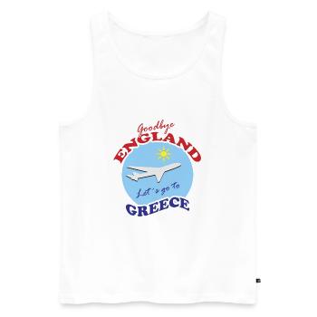 Greece Farewell Airplane Travel Design - Men's Premium Organic Tank Top - white - Front - Michal (187cm)
