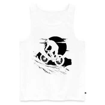 Illustration de cycliste - Débardeur bio Premium Homme - blanc - Devant - Michal (187cm)