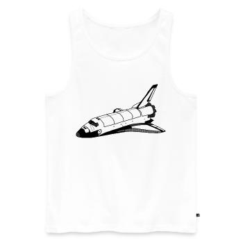 Navette spatiale - Débardeur bio Premium Homme - blanc - Devant - Michal (187cm)