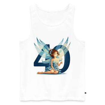 40 Jahre Fee Elfe süß Geburtstag Geschenk - Männer Premium Bio Tank Top - Weiß - Vorne - Michal (187cm)