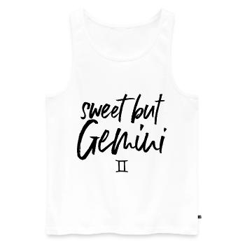 Zodiaque des Gémeaux doux mais GÉMEAUX - Débardeur bio Premium Homme - blanc - Devant - Michal (187cm)
