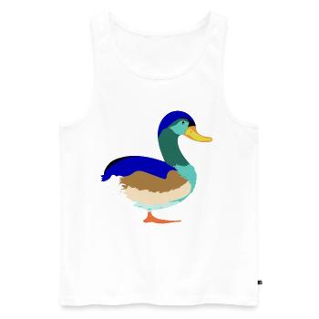 Joli Canard colvert coloré - Débardeur bio Premium Homme - blanc - Devant - AI Model Male 178 light (178cm)