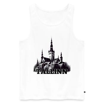 Tallinn Hauptstadt Estland Baltikum Geschenk - Männer Premium Bio Tank Top - Weiß - Vorne - AI Model Male 178 light (178cm)