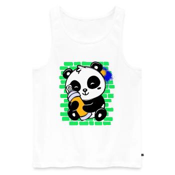 Graffiti Panda Zeichnen Illustration Spraydose - Männer Premium Bio Tank Top - Weiß - Vorne - AI Model Male 178 light (178cm)