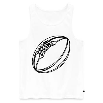 Rugby Ball - Männer Premium Bio Tank Top - Weiß - Vorne - AI Model Male 178 light (178cm)