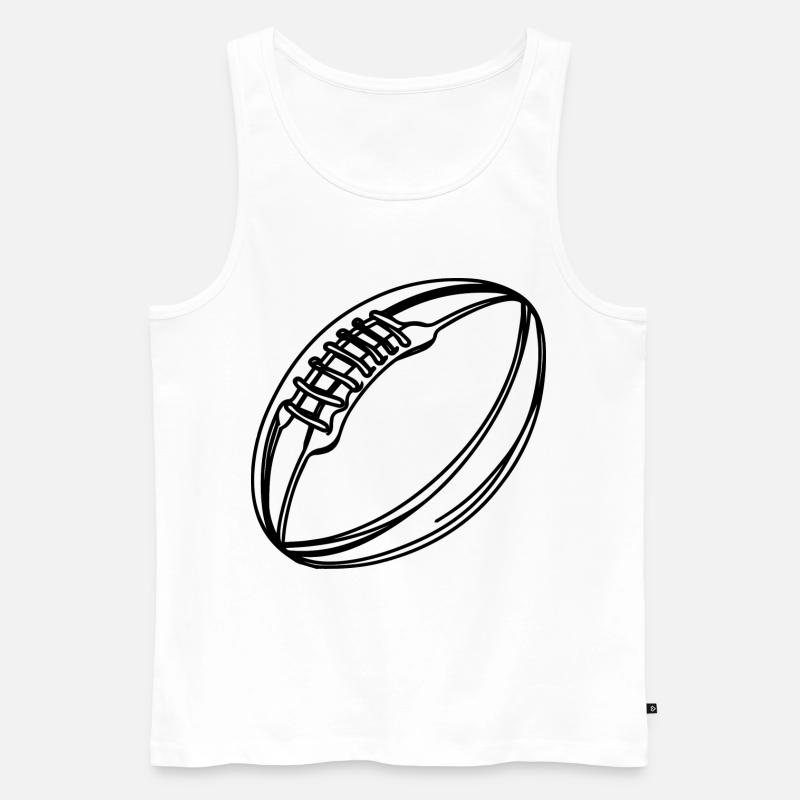 Rugby Ball - Men's Premium Organic Tank Top - white