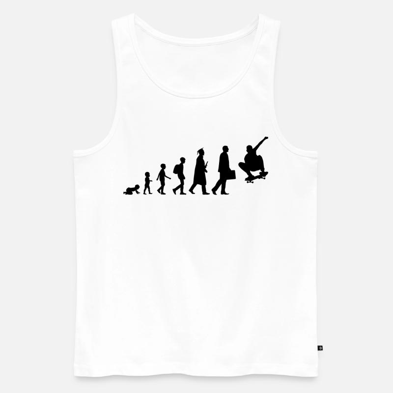 Skateboarder Evolution - Männer Premium Bio Tank Top - Weiß