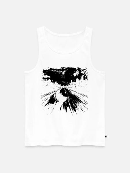 Bowling - Men's Premium Organic Tank Top - white