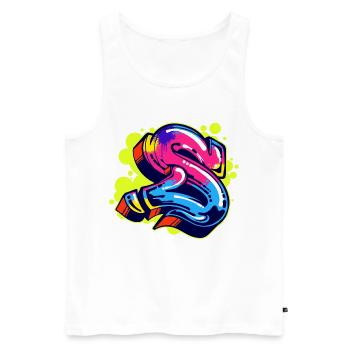 Street Art Wildstyle Sprayer Graffiti Drawing - Men's Premium Organic Tank Top - white - Front - Michal (187cm)