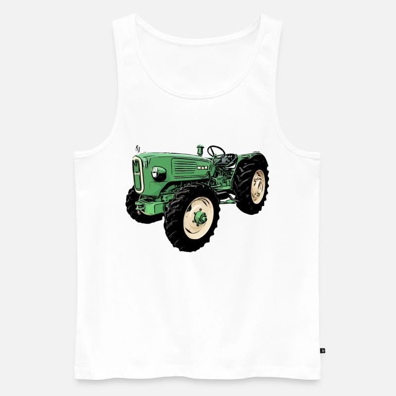man Ackerdiesel Allrad 4N2 Traktor - Männer Premium Bio Tank Top - Weiß