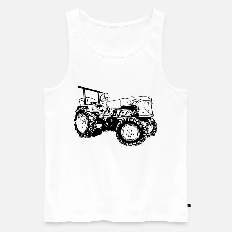 Traktor Güldner ADN-8 Haifischmaul - Männer Premium Bio Tank Top - Weiß