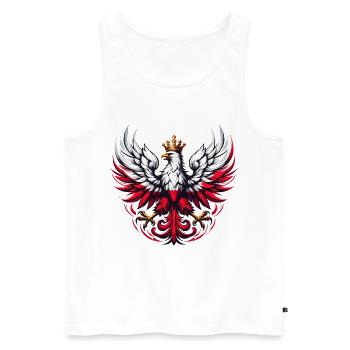 Polen Polska polnisch Flagge Fahne Geschenk - Männer Premium Bio Tank Top - Weiß - Vorne - Michal (187cm)