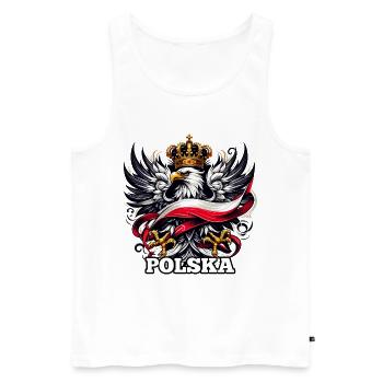 Polen Polska polnisch Flagge Fahne Geschenk - Männer Premium Bio Tank Top - Weiß - Vorne - Michal (187cm)