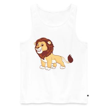 Un lion magnifique - Débardeur bio Premium Homme - blanc - Devant - AI Model Male 178 light (178cm)