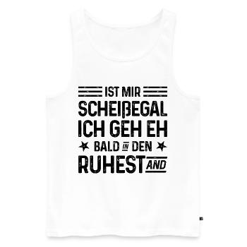 Scheißegal Ich geh eh bald in den Ruhestand - Männer Premium Bio Tank Top - Weiß - Vorne - Michal (187cm)