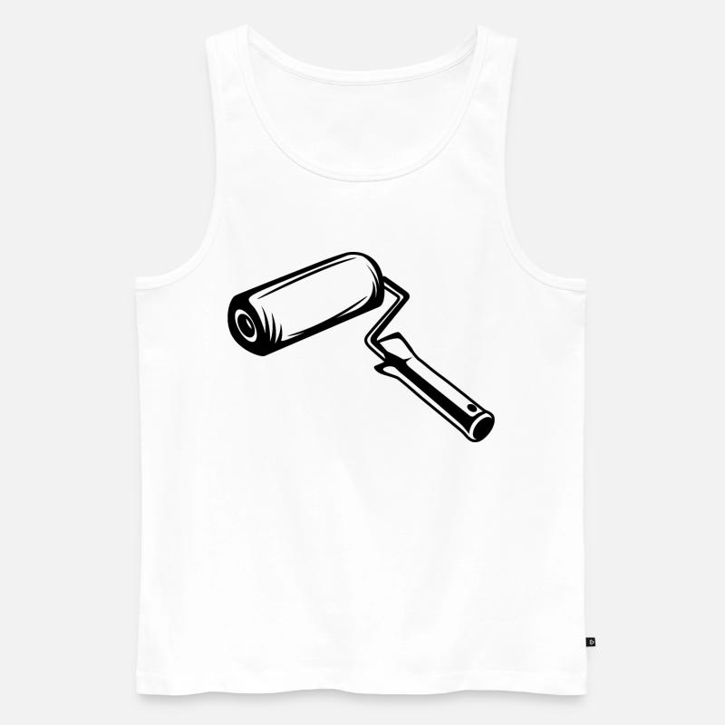 Malerrolle Zeichnung - Männer Premium Bio Tank Top - Weiß