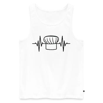 Baker Hat battement de cœur - Débardeur bio Premium Homme - blanc - Devant - Michal (187cm)