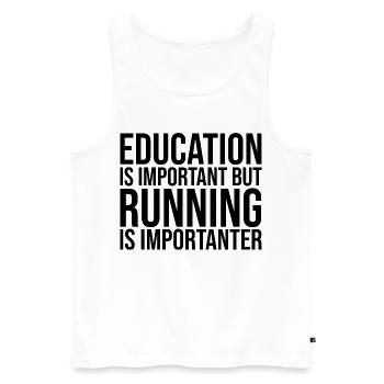 Running - Men's Premium Organic Tank Top - white - Front - AI Model Male 178 light (178cm)