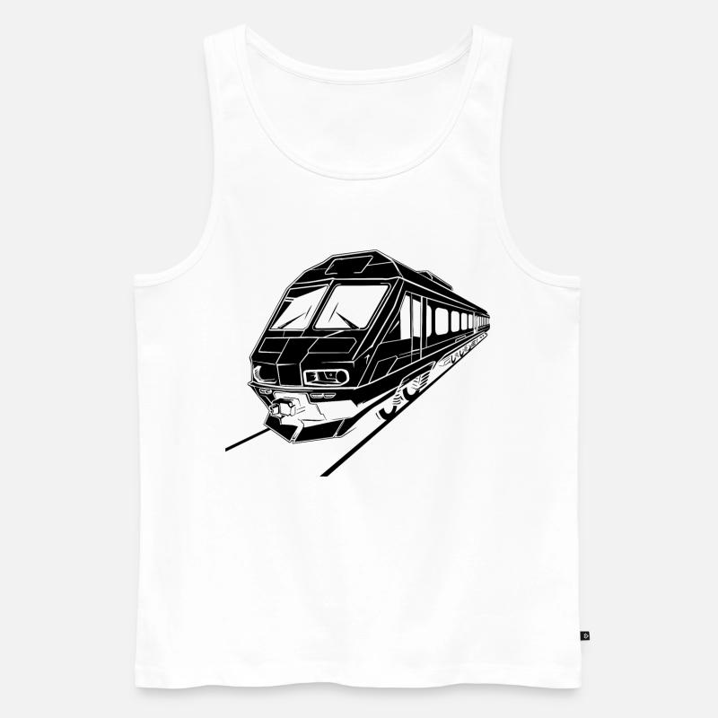Zug Grafik - Männer Premium Bio Tank Top - Weiß