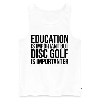 Discgolf - Männer Premium Bio Tank Top - Weiß - Vorne - AI Model Male 178 light (178cm)