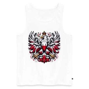 Pologne Polska polonais rouge blanc cadeau - Débardeur bio Premium Homme - blanc - Devant - Michal (187cm)