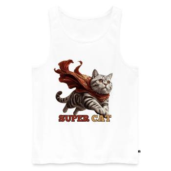 Super Cat British Shorthair BKH Tabby - Men's Premium Organic Tank Top - white - Front - AI Model Male 178 light (178cm)
