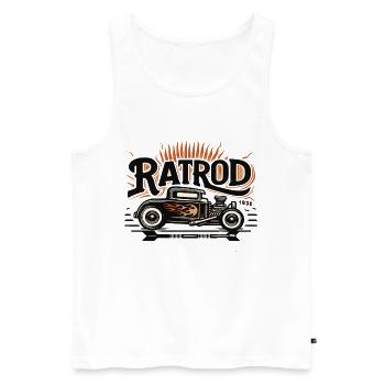 Chemise Ratsking Ratlook – Style rustique personnalisé - Débardeur bio Premium Homme - blanc - Devant - Michal (187cm)