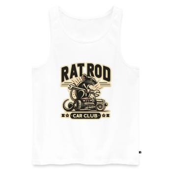 Chemise Ratsking Ratlook – Style rustique personnalisé - Débardeur bio Premium Homme - blanc - Devant - Michal (187cm)