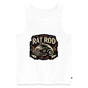 Ratsking Ratlook Shirt – Rustic Custom Style - Men's Premium Organic Tank Top - white - Front - AI Model Male 178 light (178cm)