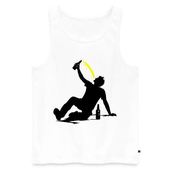 Drinking Bier Silhouette - Männer Premium Bio Tank Top - Weiß - Vorne - AI Model Male 178 light (178cm)