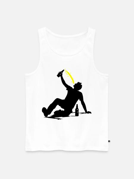 Drinking Bier Silhouette - Männer Premium Bio Tank Top - Weiß