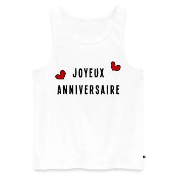 JOYEUX ANNIVERSAIRE - Débardeur bio Premium Homme - blanc - Devant - Michal (187cm)