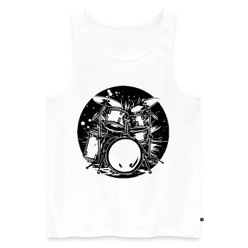 Drum Graphics - Men's Premium Organic Tank Top - white - Front - Michal (187cm)
