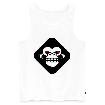 Gorilla-Zahn-Logo - Männer Premium Bio Tank Top - Weiß - Vorne - AI Model Male 178 light (178cm)
