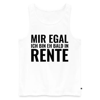 Rente - Männer Premium Bio Tank Top - Weiß - Vorne - AI Model Male 178 light (178cm)