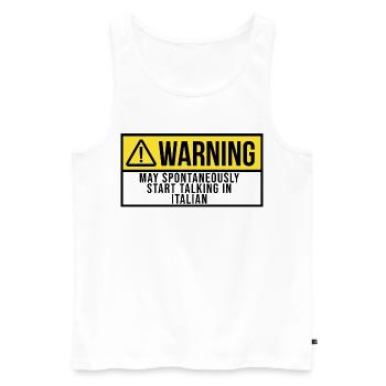 Italian - Men's Premium Organic Tank Top - white - Front - AI Model Male 178 light (178cm)
