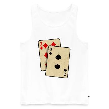 Poker Jeu de cartes Jeux de hasard Casino Poker Round - Débardeur bio Premium Homme - blanc - Devant - AI Model Male 178 light (178cm)