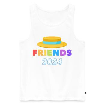 Strohhutfest - Männer Premium Bio Tank Top - Weiß - Vorne - AI Model Male 178 light (178cm)