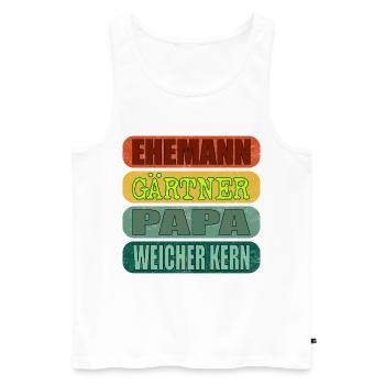 VATERTAG EHEMANN PAPA GARTEN GÄRTNER - Männer Premium Bio Tank Top - Weiß - Vorne - Michal (187cm)
