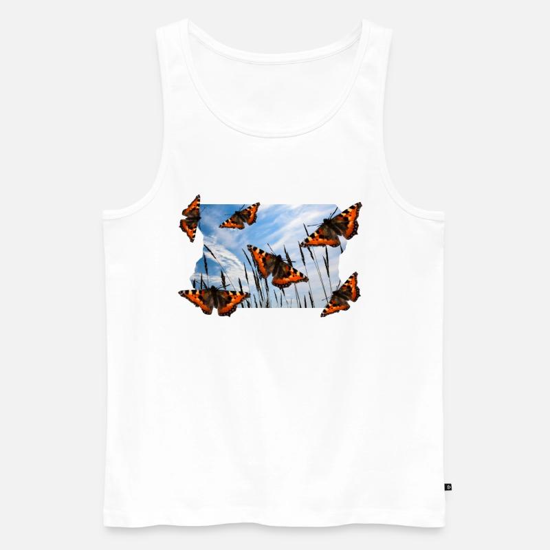 SCHMETTERLING - Männer Premium Bio Tank Top - Weiß