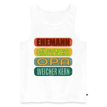 VATERTAG OPA GÄRTNER - Männer Premium Bio Tank Top - Weiß - Vorne - Michal (187cm)