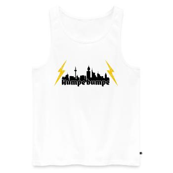 Humpe bumpe ffm skyline - Männer Premium Bio Tank Top - Weiß - Vorne - AI Model Male 178 light (178cm)