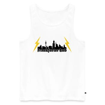 Frankfurter Bub ffm skyline - Männer Premium Bio Tank Top - Weiß - Vorne - AI Model Male 178 light (178cm)